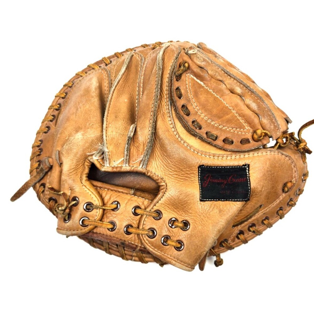 Vintage Jimmy Crane Baseball Catchers Mitt Glove Model 800 Rawhide RH Throw